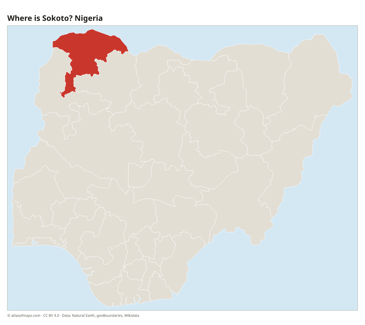 Location of Sokoto in Nigeria
