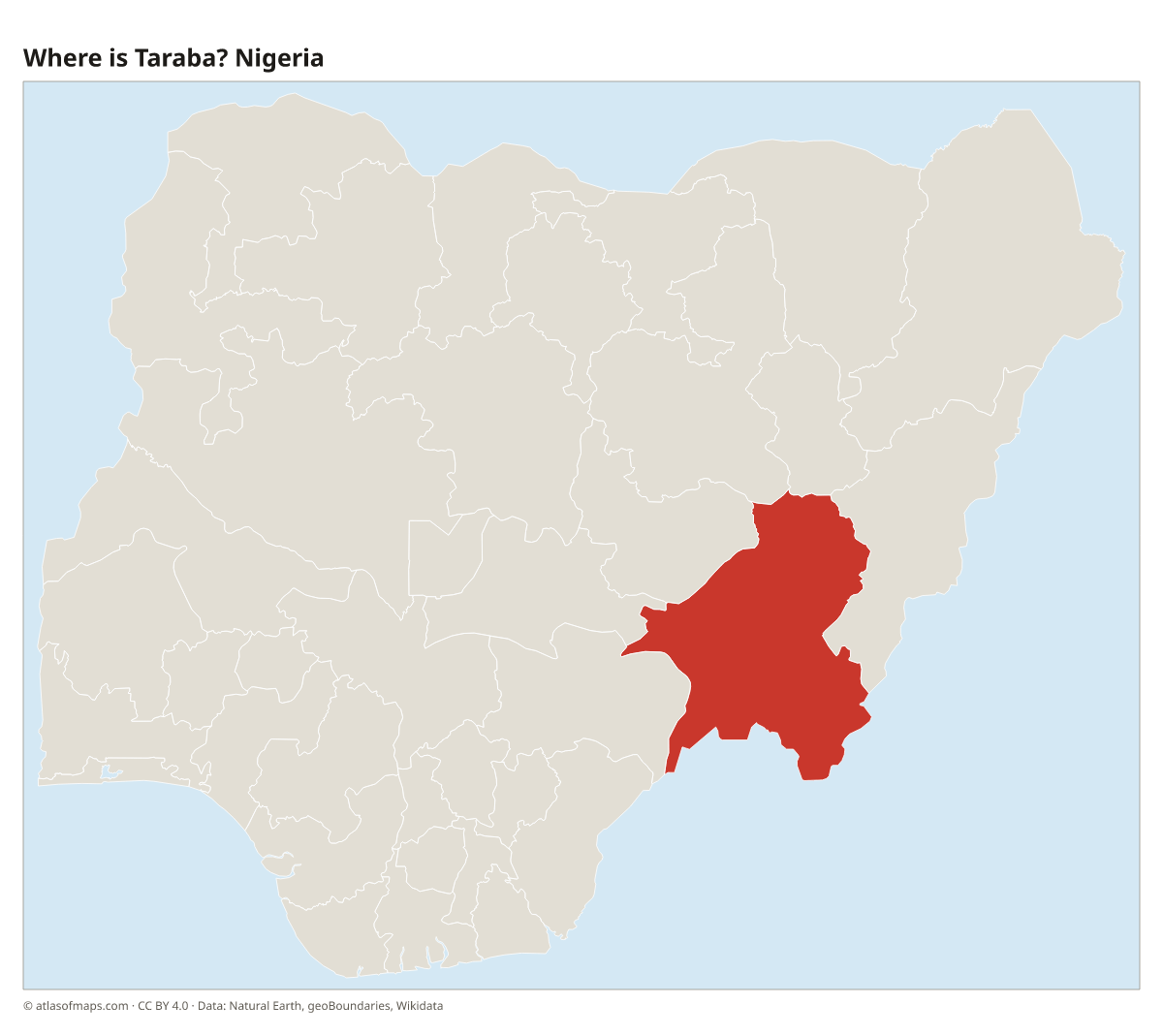 Location of Taraba in Nigeria