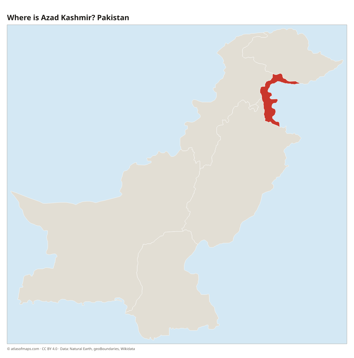 Location of Azad Kashmir in Pakistan