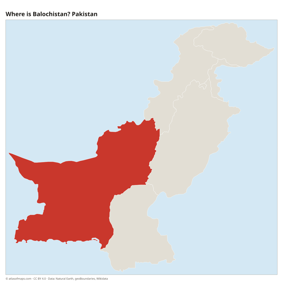 Location of Balochistan in Pakistan