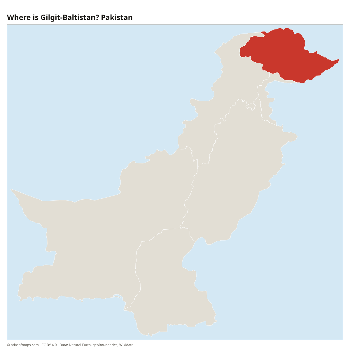 Location of Gilgit-Baltistan in Pakistan