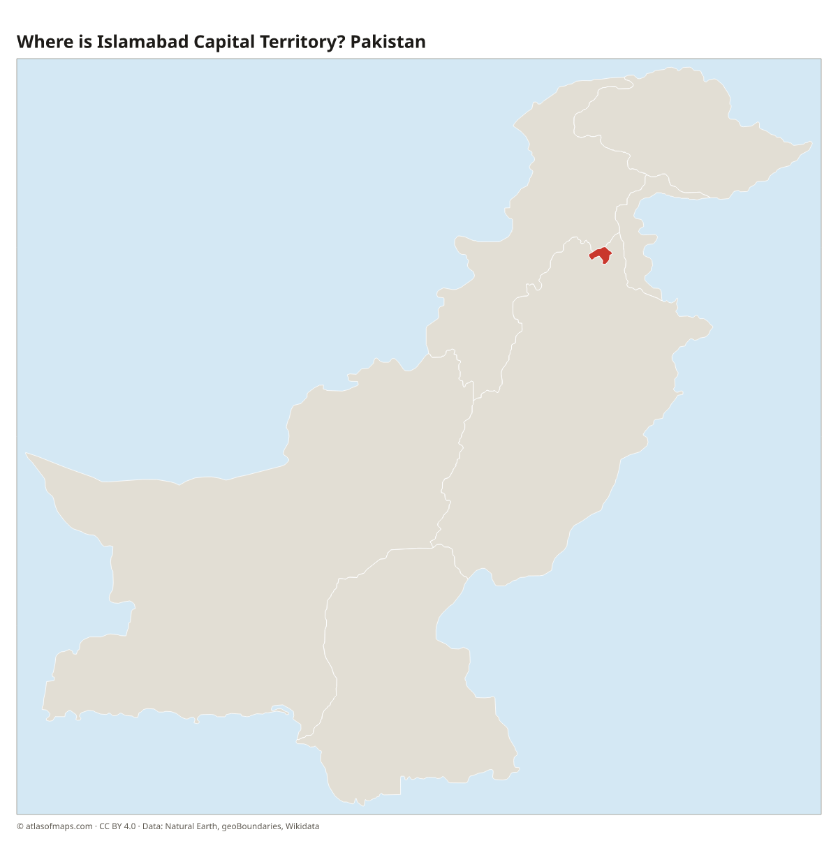 Location of Islamabad Capital Territory in Pakistan