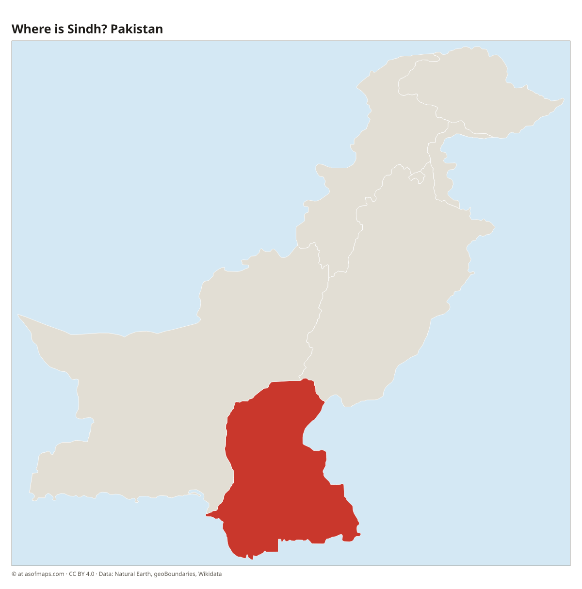 Location of Sindh in Pakistan