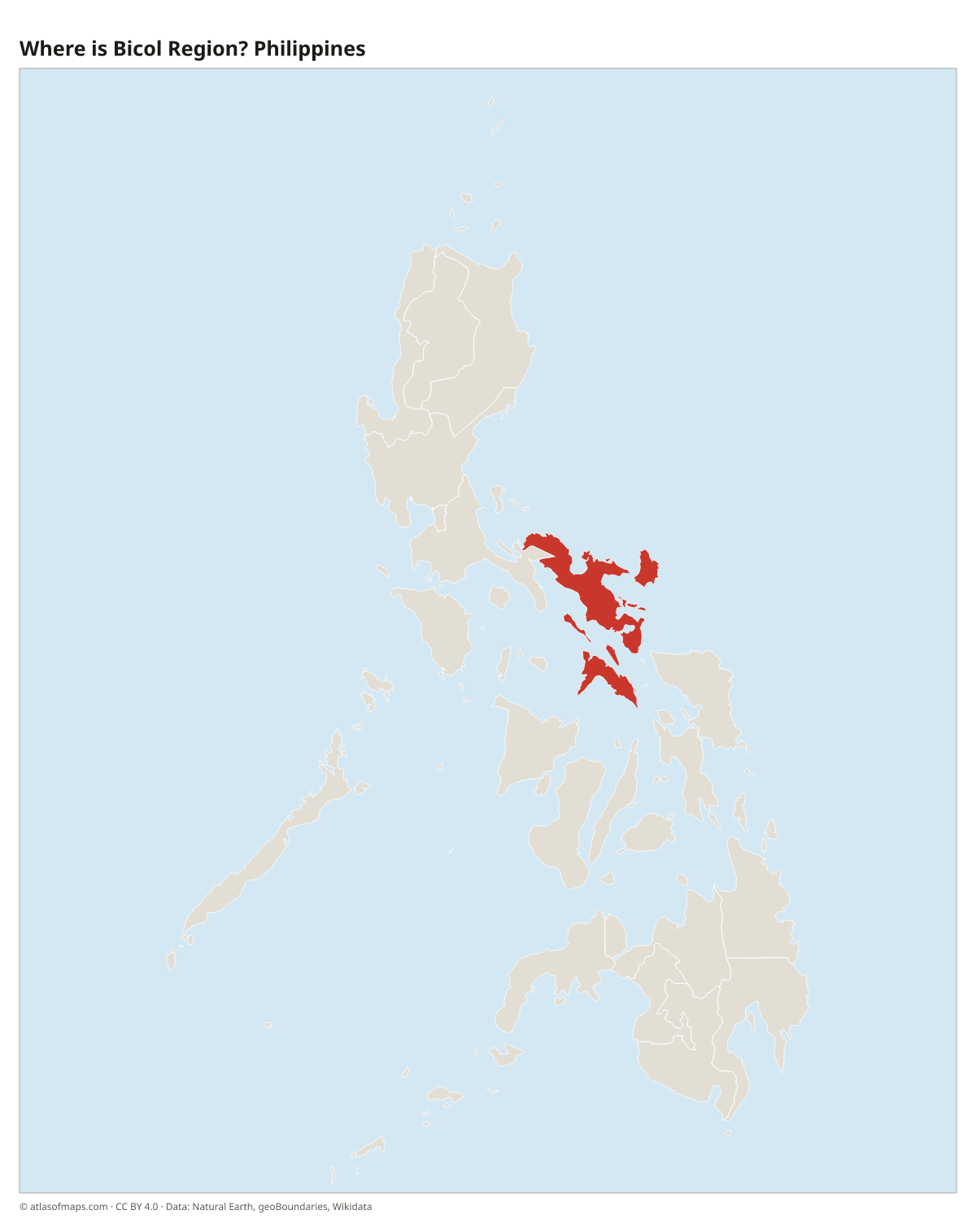 Location of Bicol Region in the Philippines