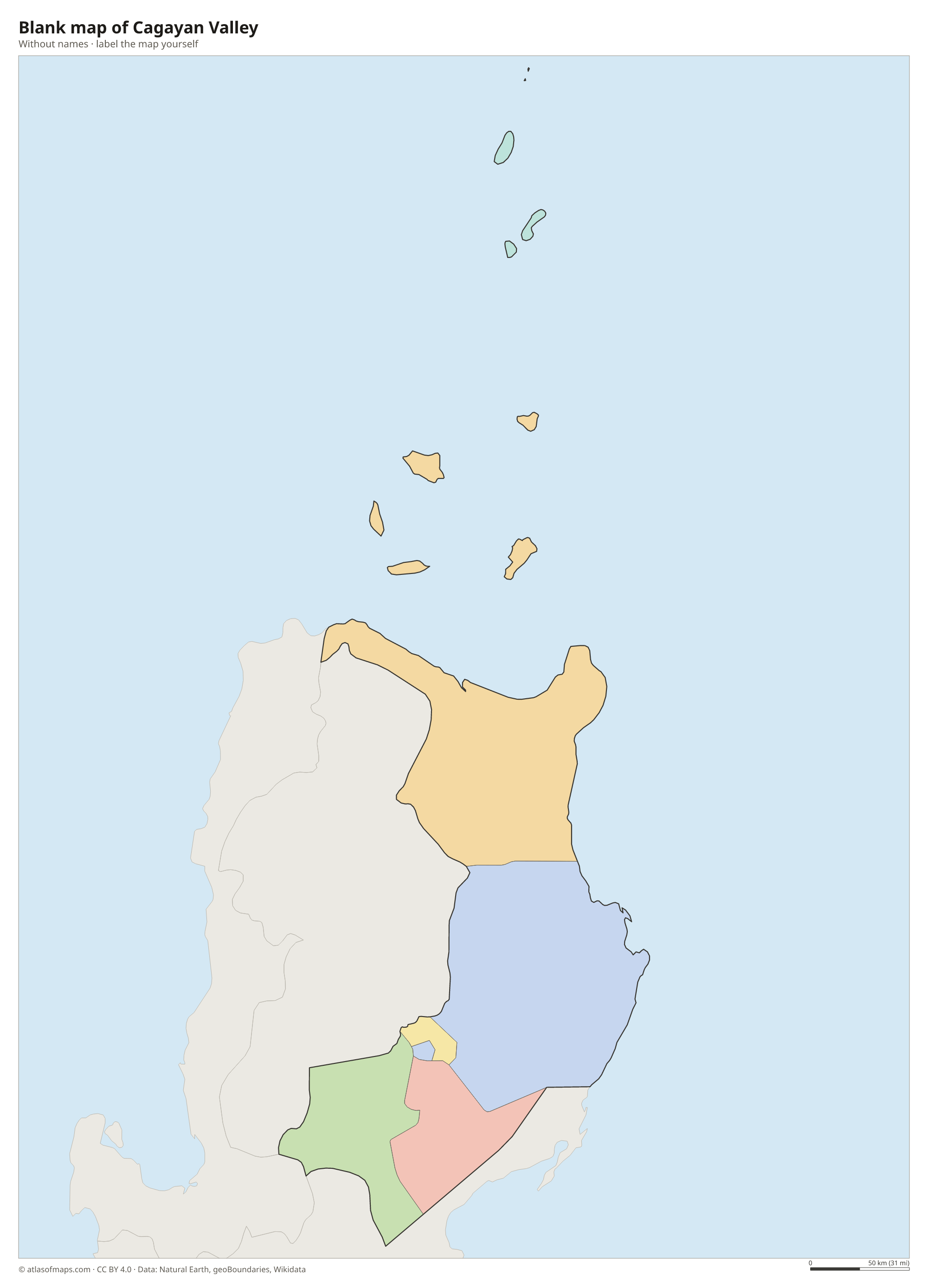 Blank map of Cagayan Valley without names
