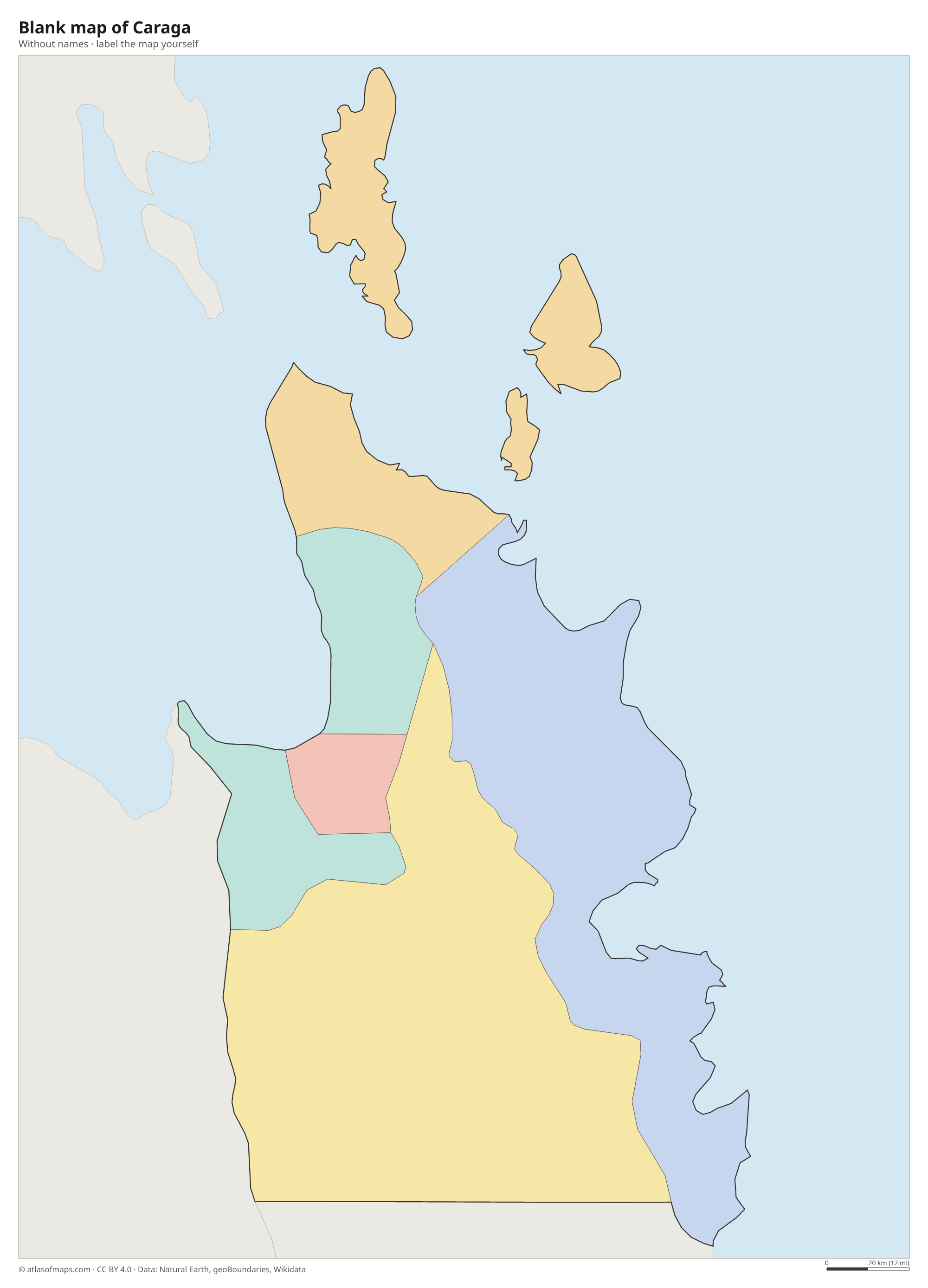 Blank map of Caraga without names