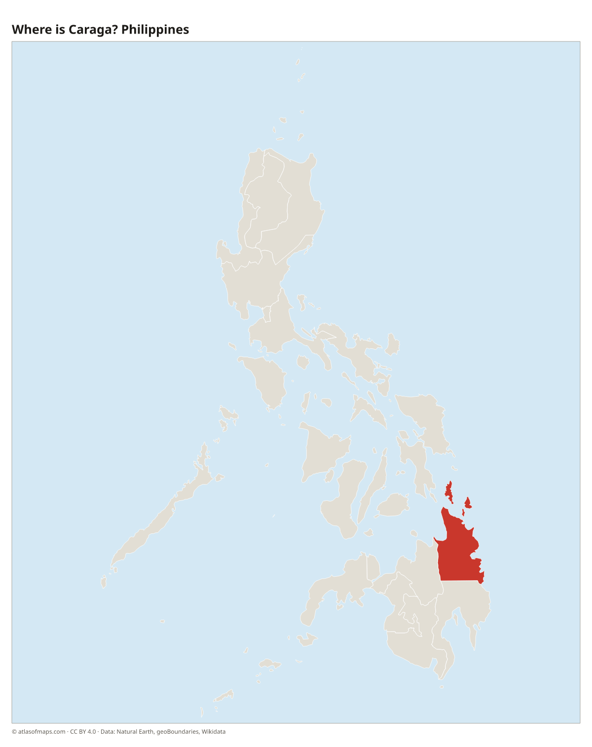Location of Caraga in the Philippines
