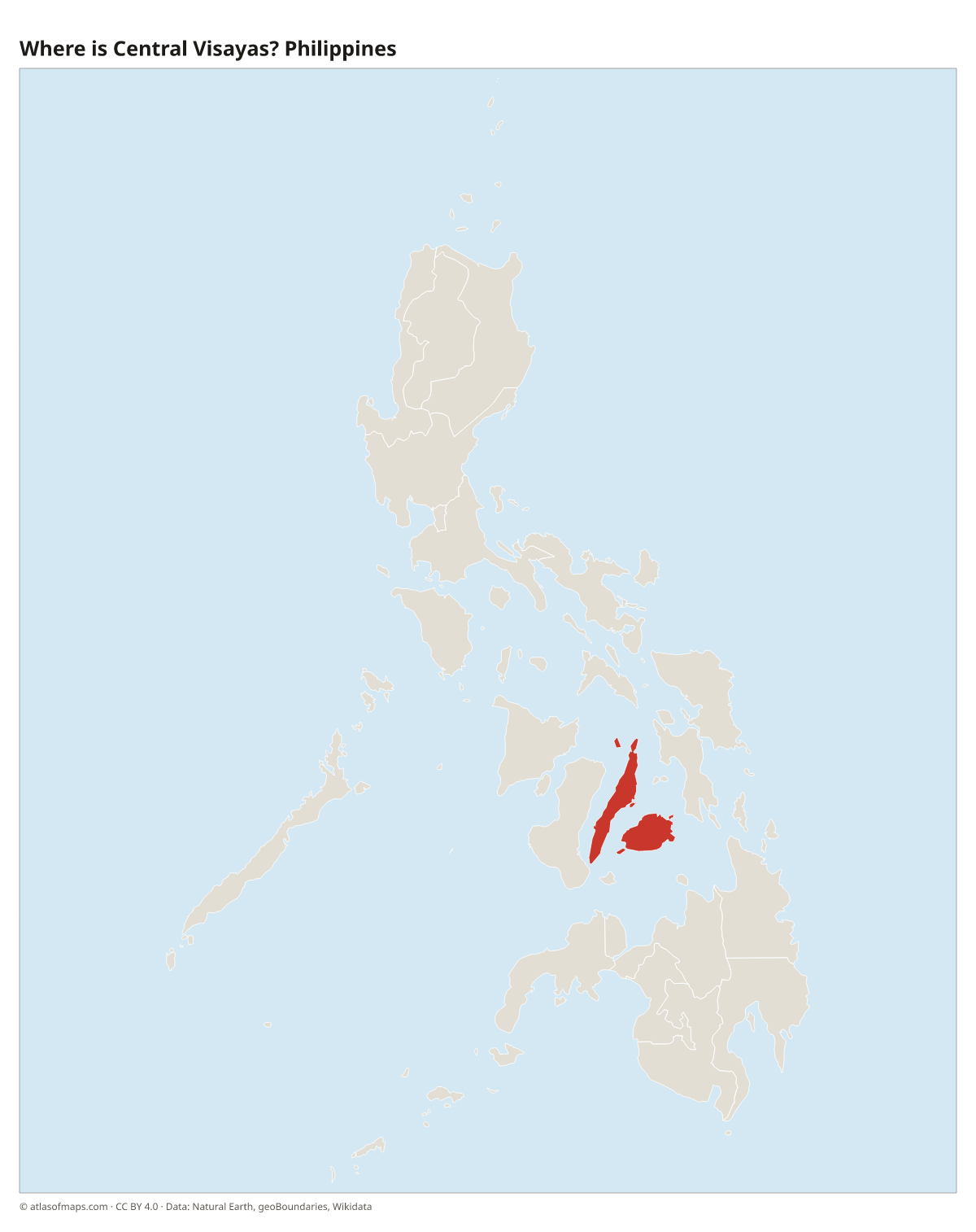 Location of Central Visayas in the Philippines