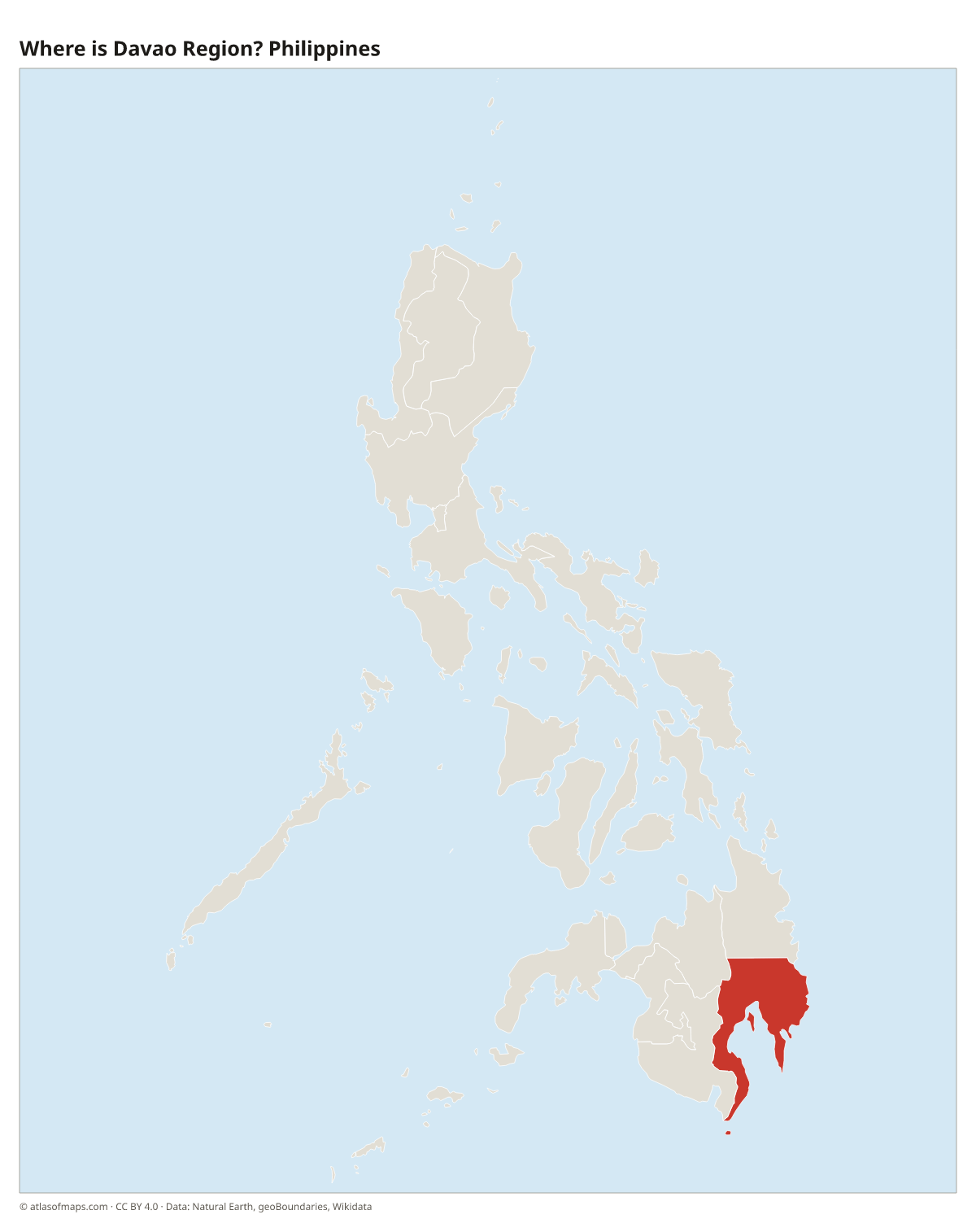 Location of Davao Region in the Philippines