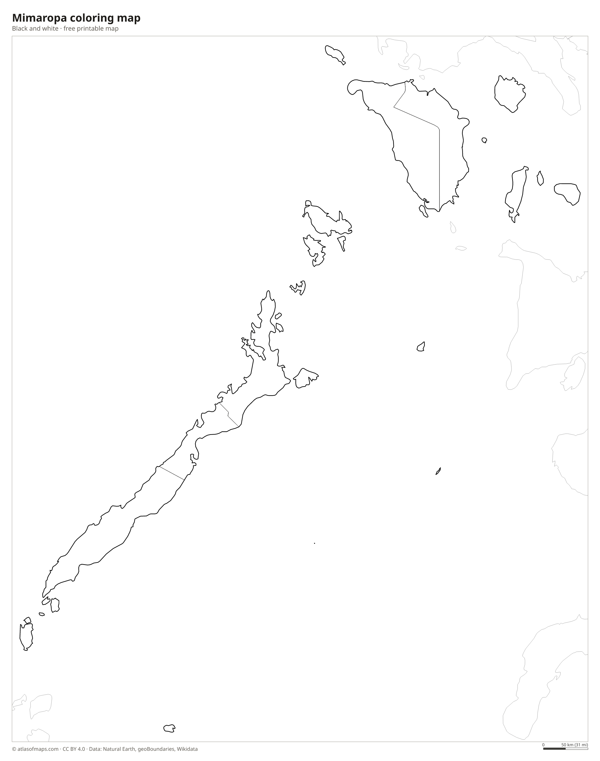 Black-and-white coloring map of Mimaropa