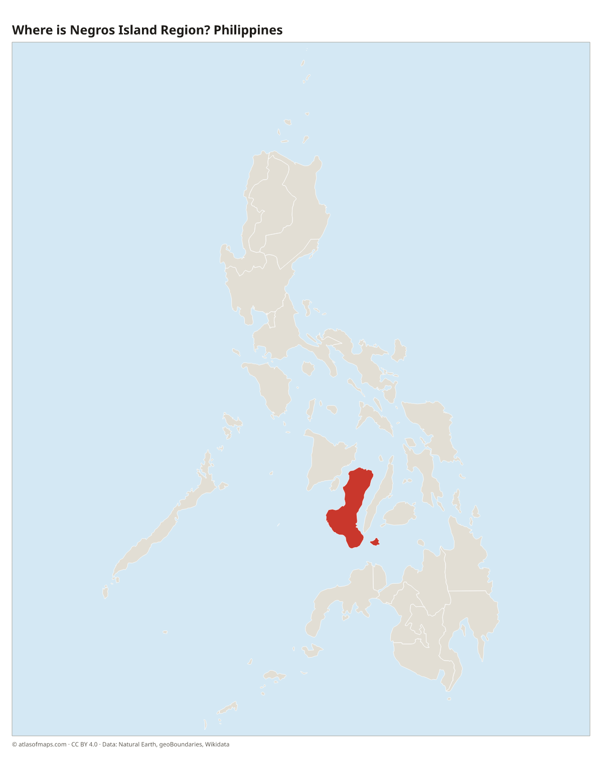 Location of Negros Island Region in the Philippines