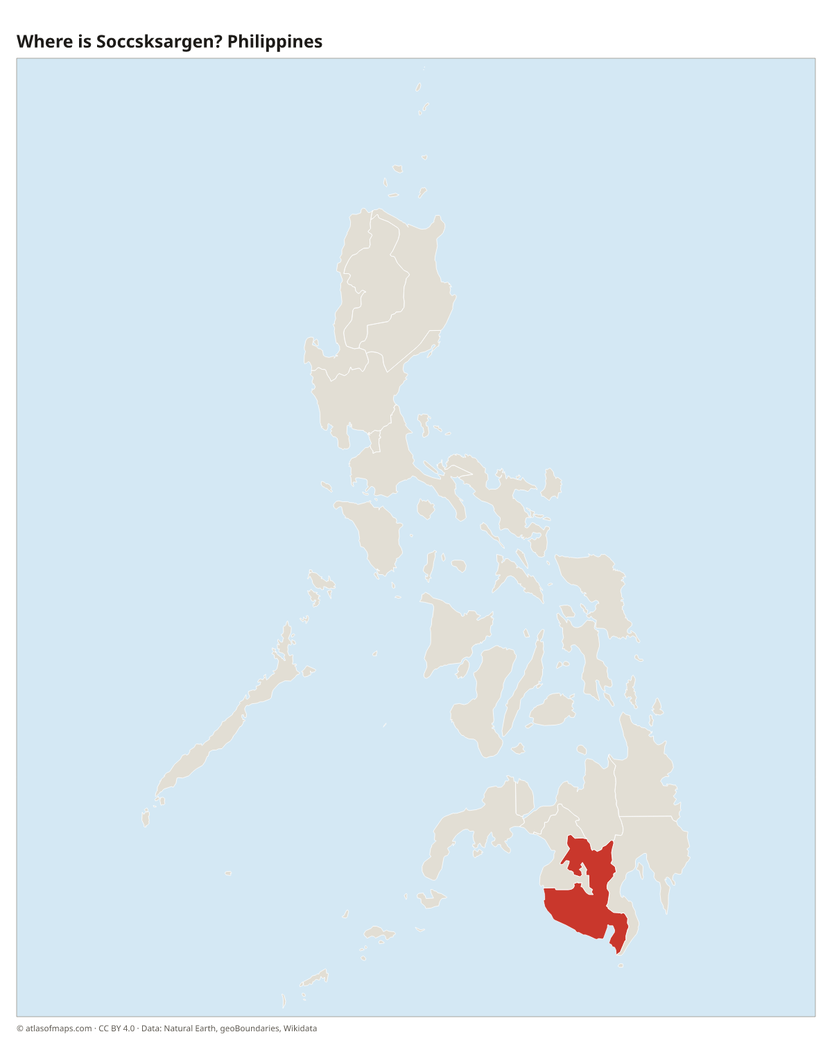 Location of Soccsksargen in the Philippines