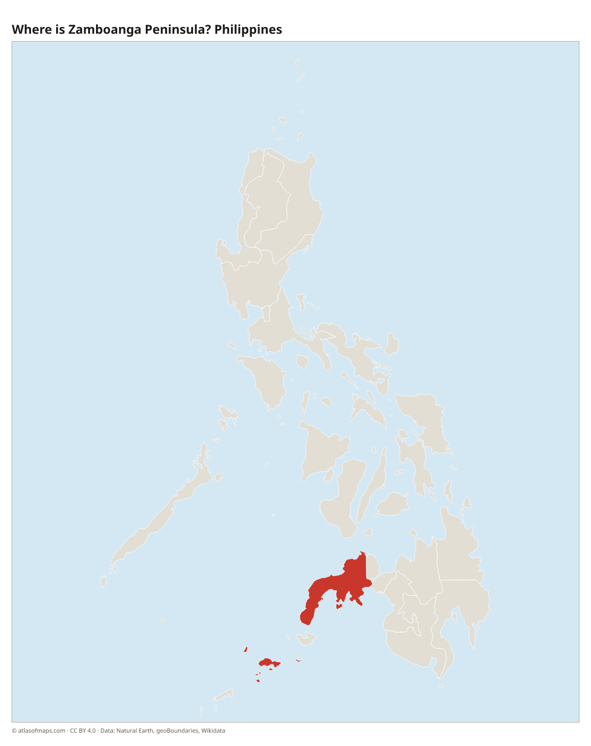 Location of Zamboanga Peninsula in the Philippines
