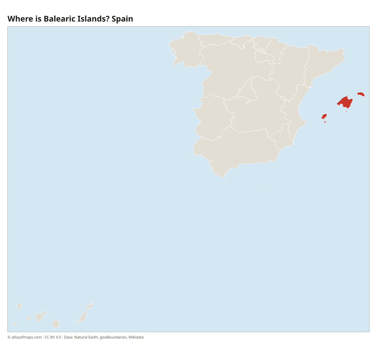 Location of Balearic Islands in Spain