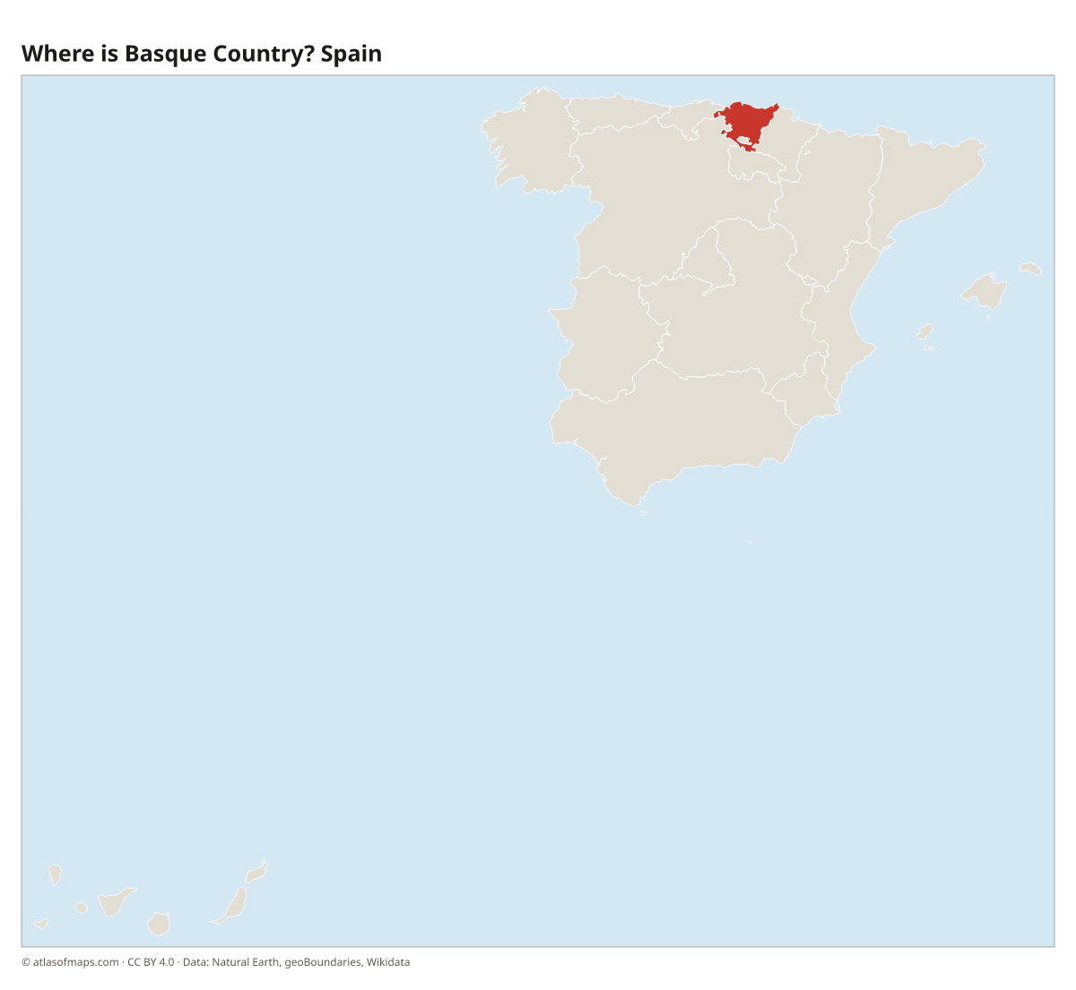 Location of Basque Country in Spain