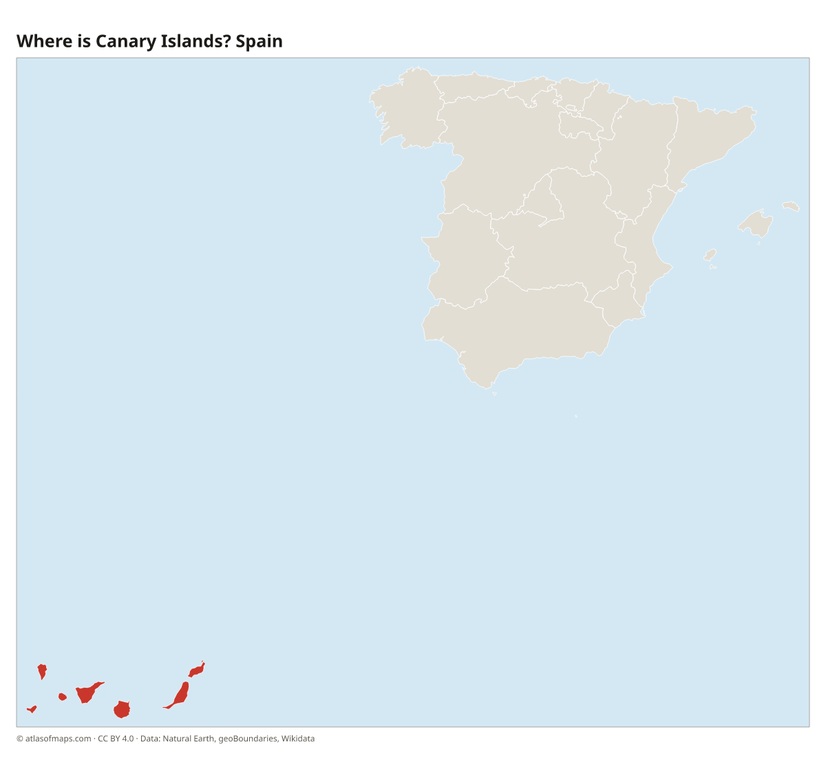 Location of Canary Islands in Spain