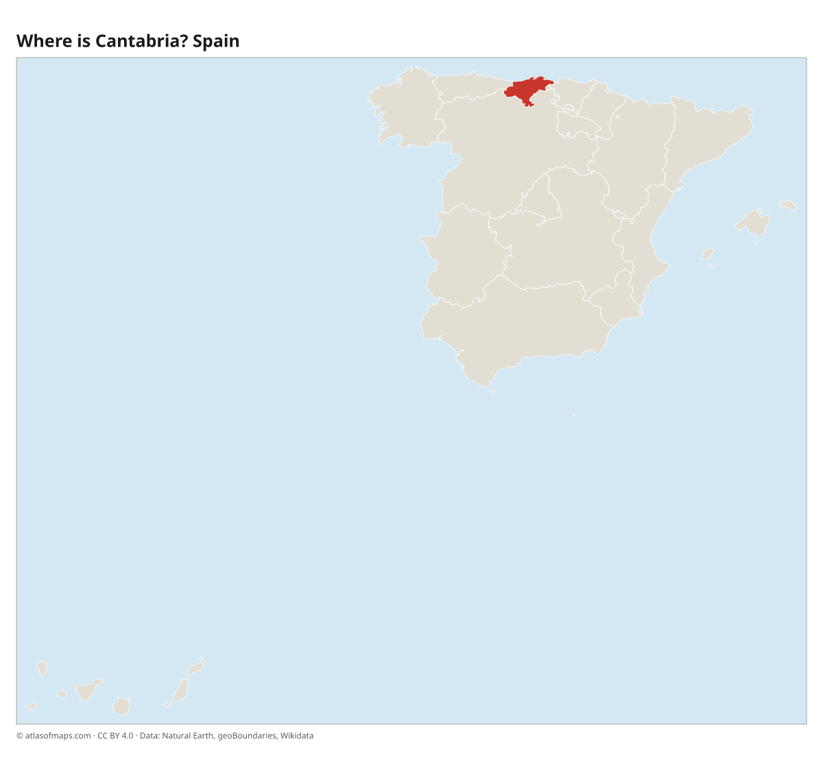 Location of Cantabria in Spain