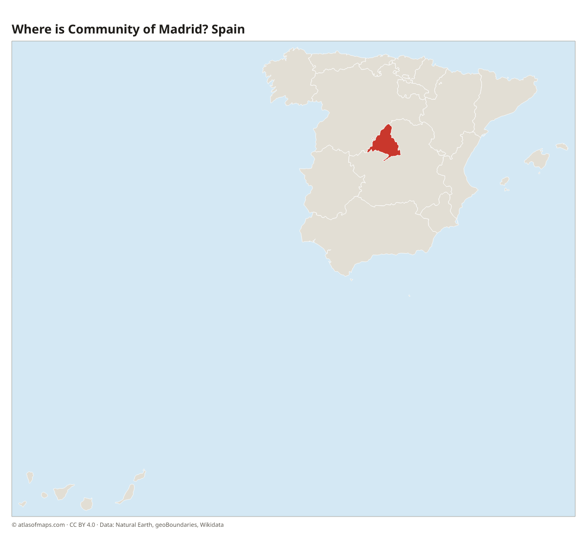 Location of Community of Madrid in Spain