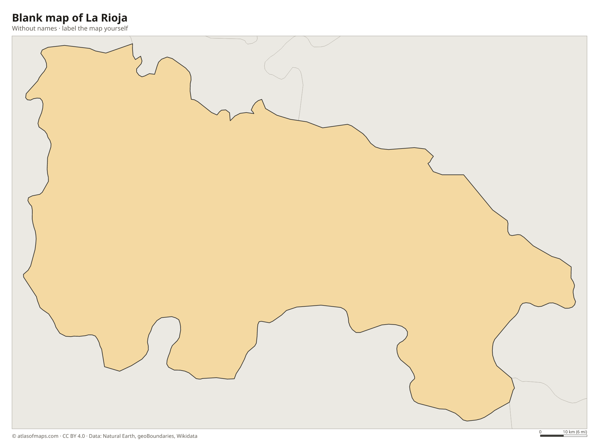 Blank map of La Rioja without names