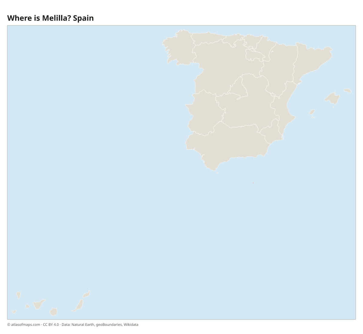 Location of Melilla in Spain