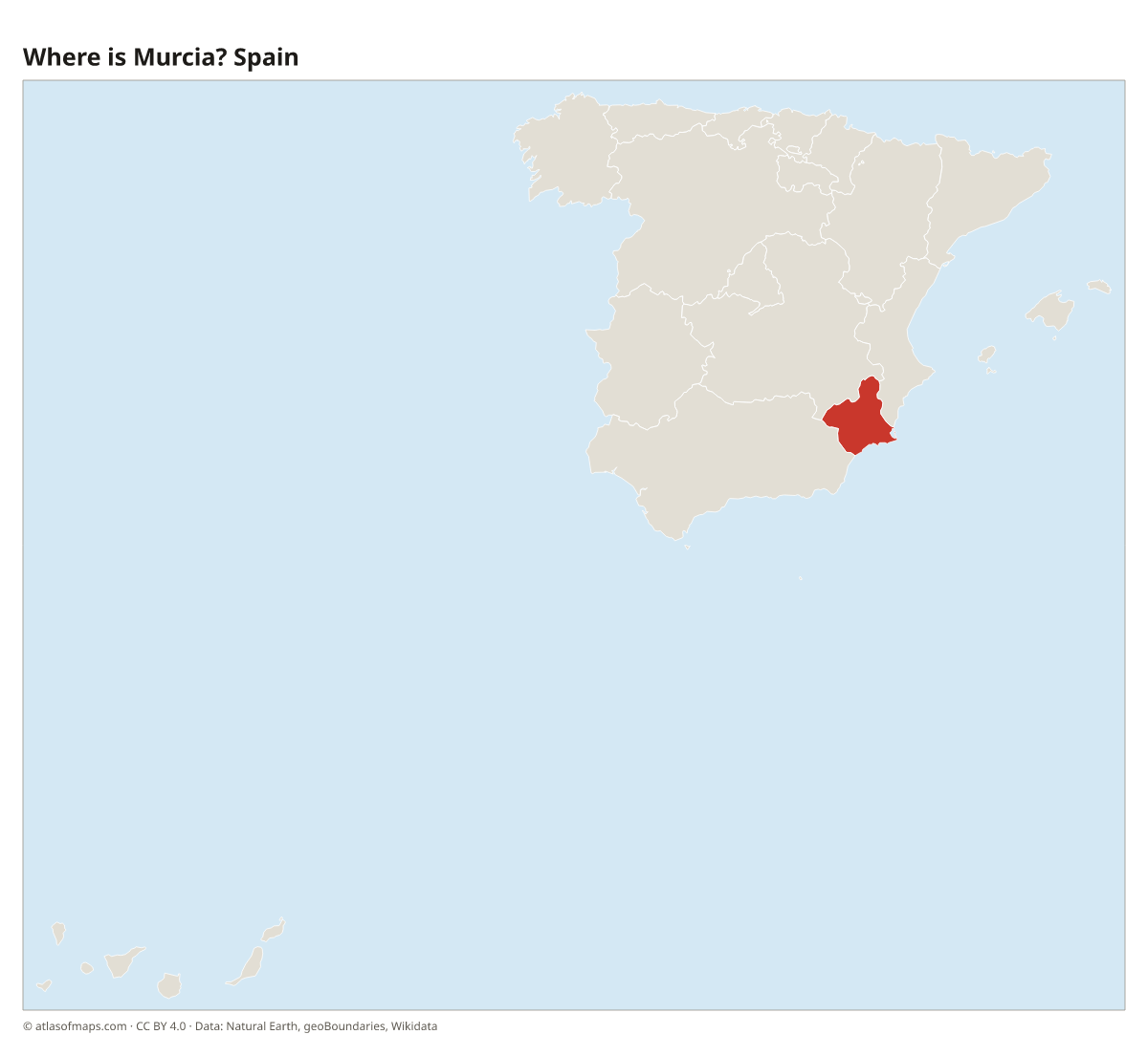 Location of Murcia in Spain