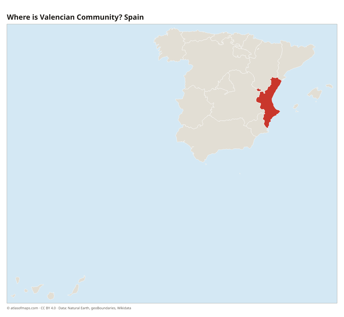 Location of Valencian Community in Spain