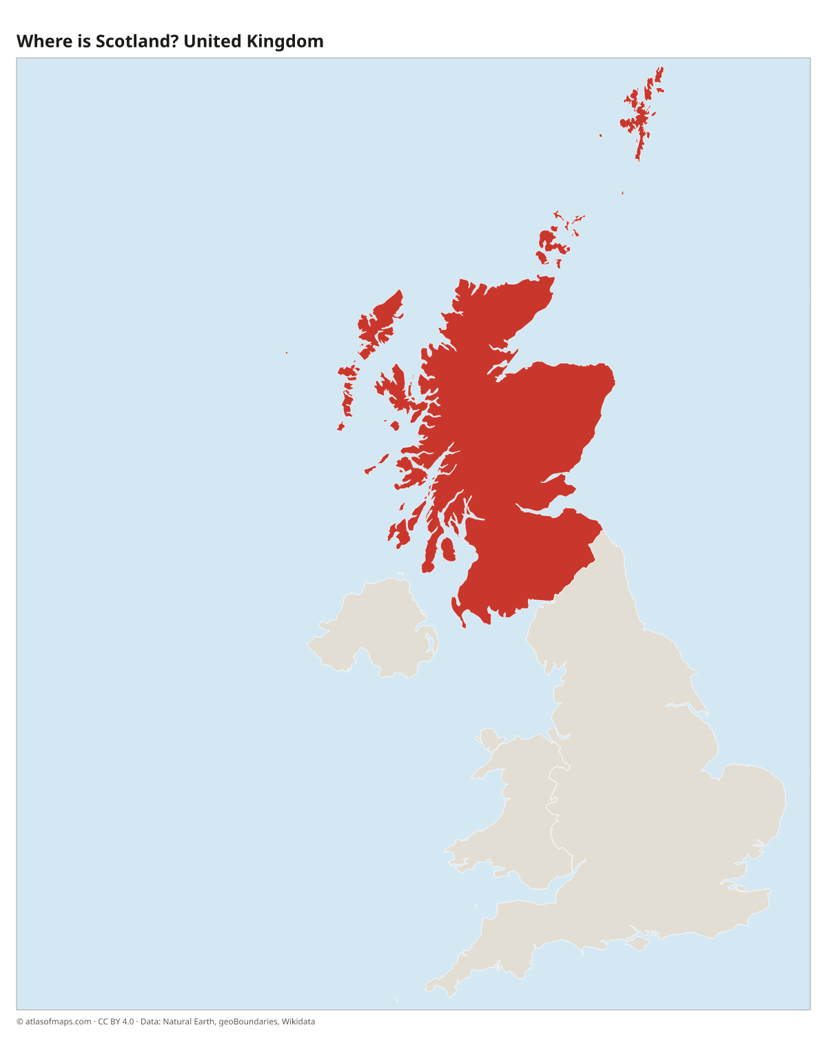 Location of Scotland in the United Kingdom