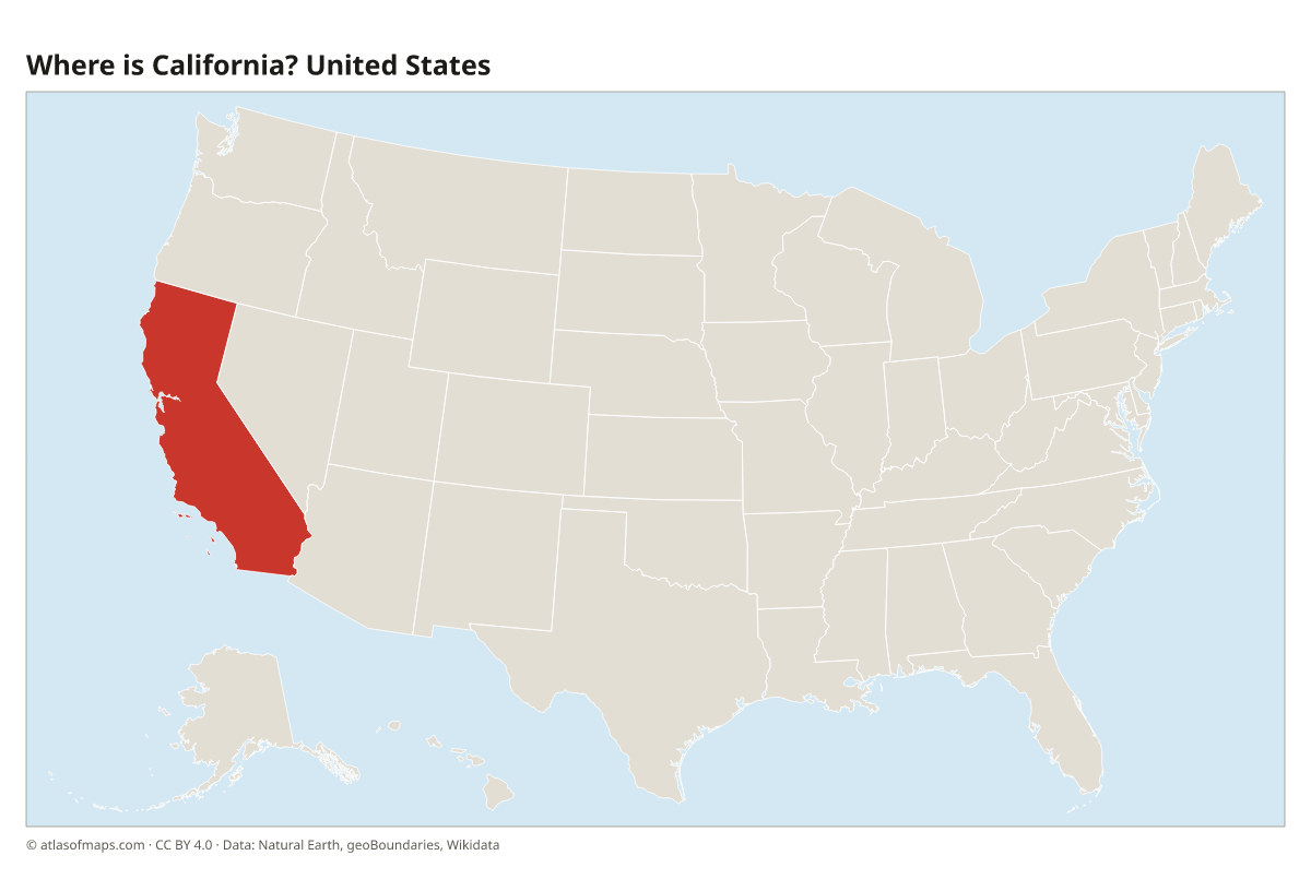 Location of California in the United States