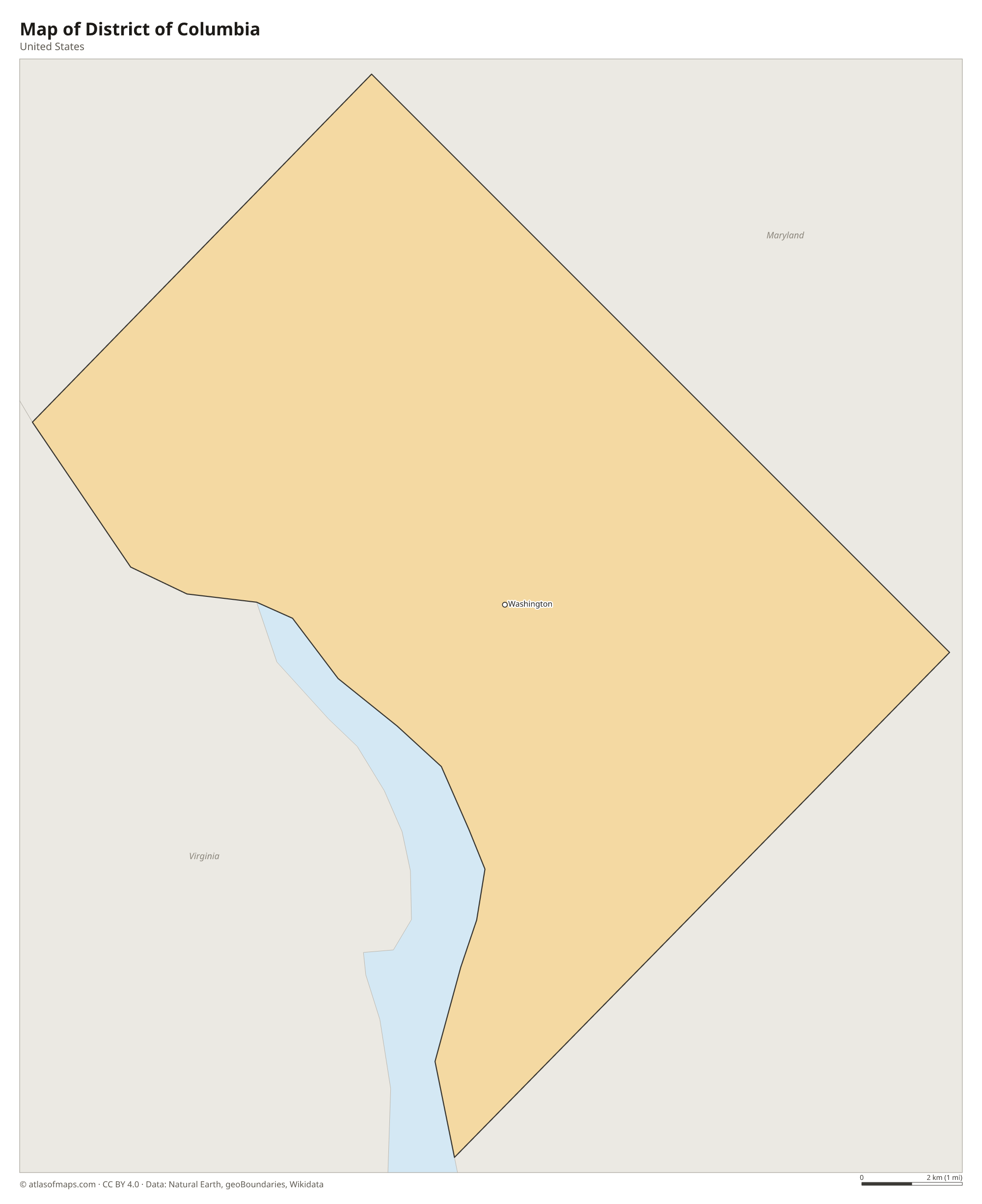 Map of District of Columbia, cities