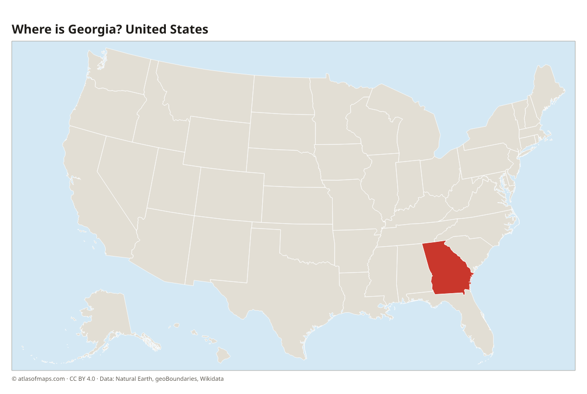 Location of Georgia in the United States