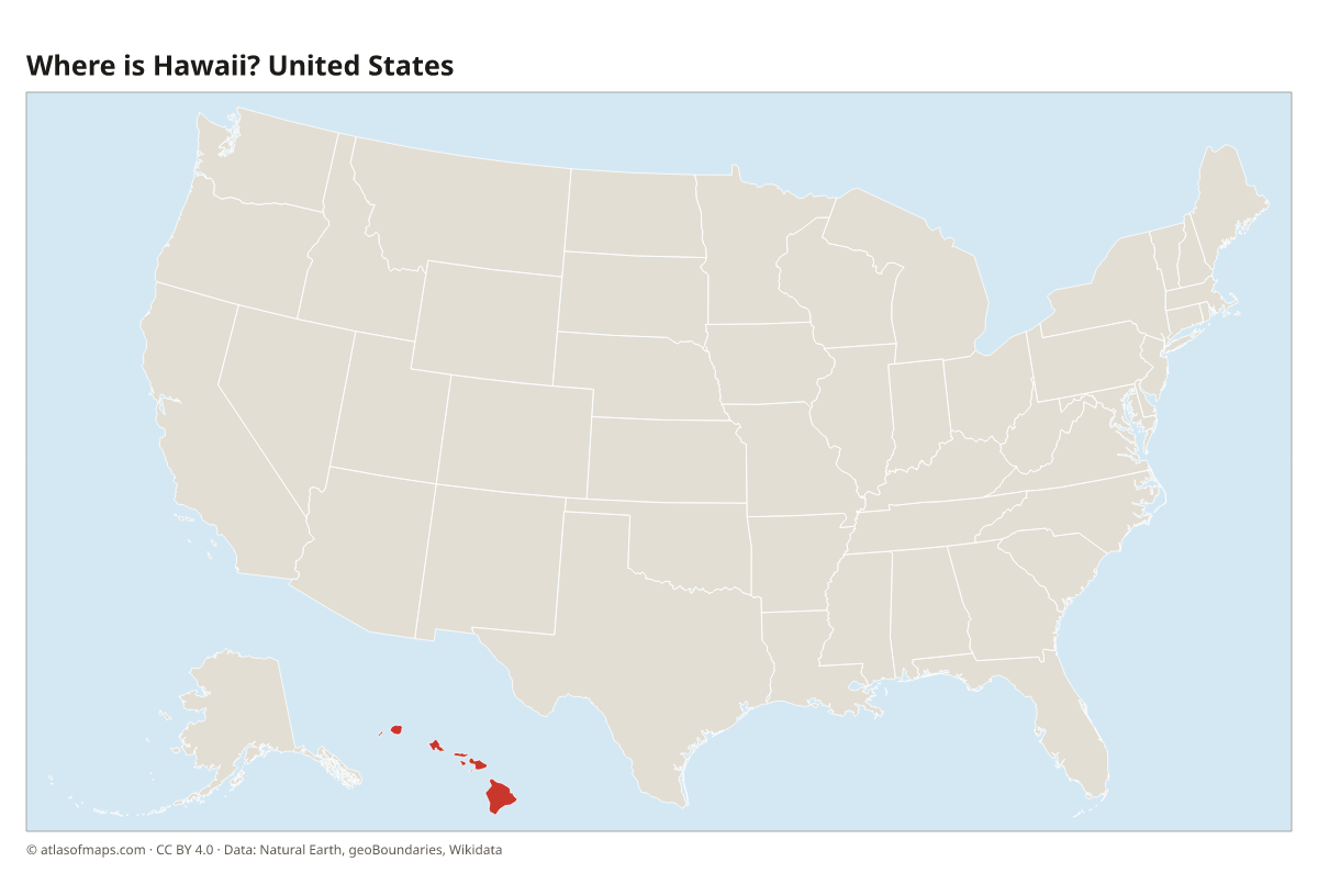 Location of Hawaii in the United States