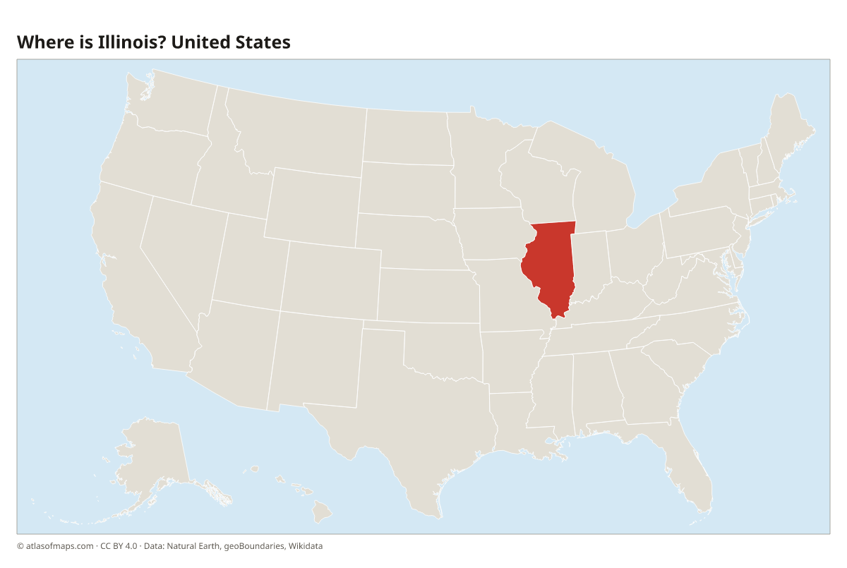 Location of Illinois in the United States