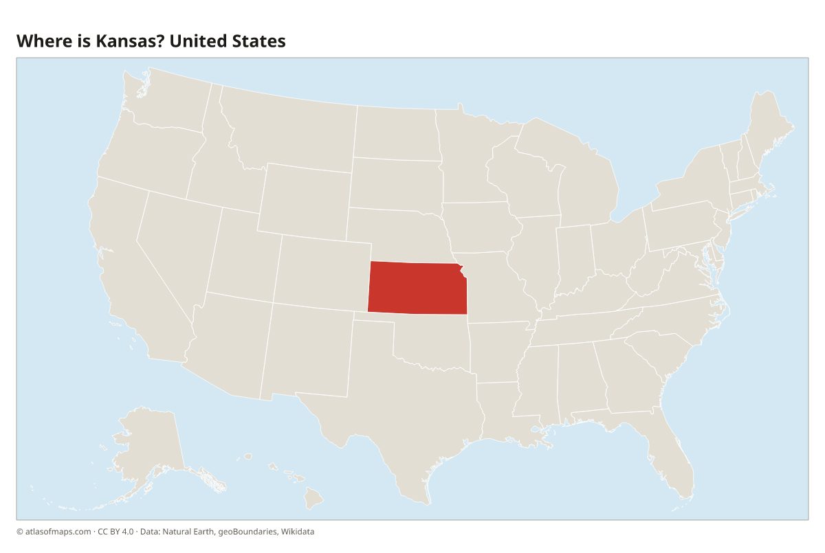 Location of Kansas in the United States