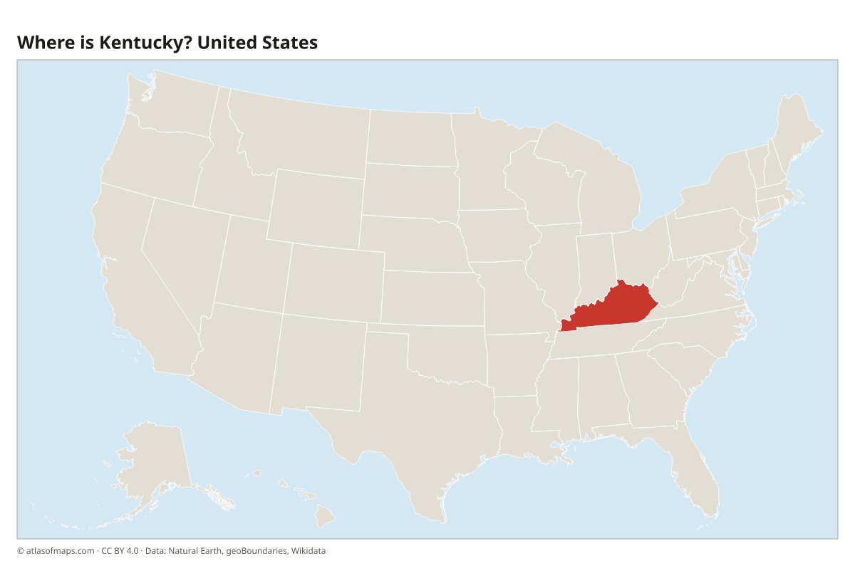 Location of Kentucky in the United States