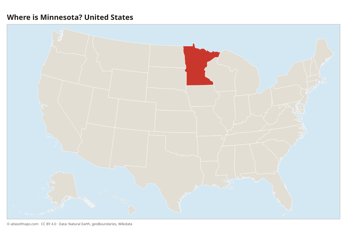Location of Minnesota in the United States