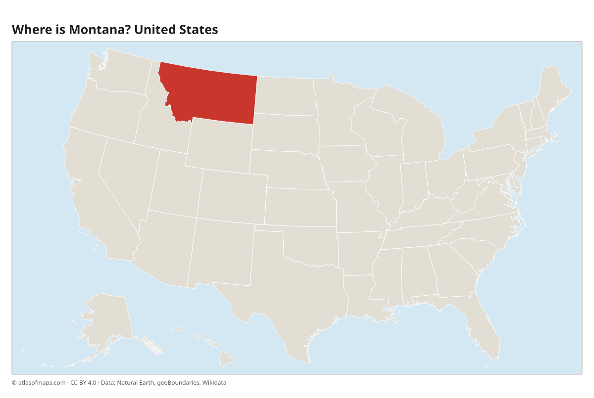 Location of Montana in the United States