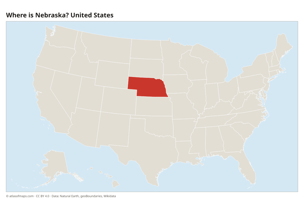 Location of Nebraska in the United States