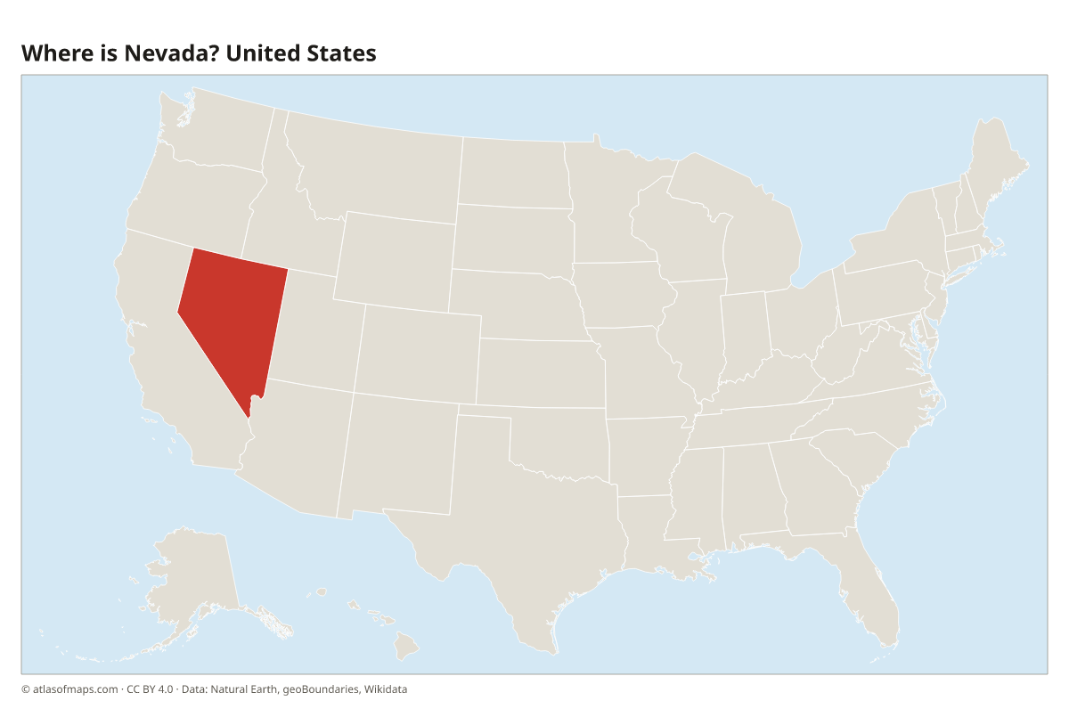 Location of Nevada in the United States
