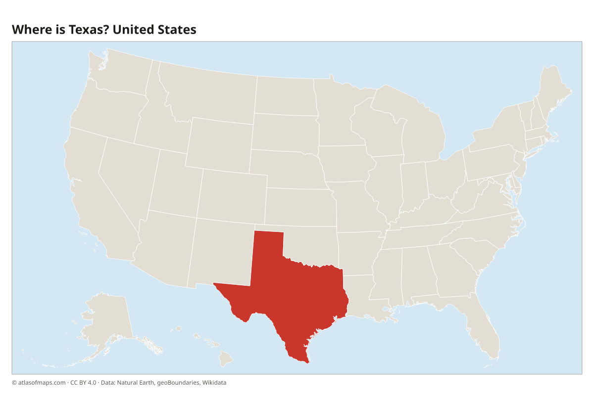 Location of Texas in the United States