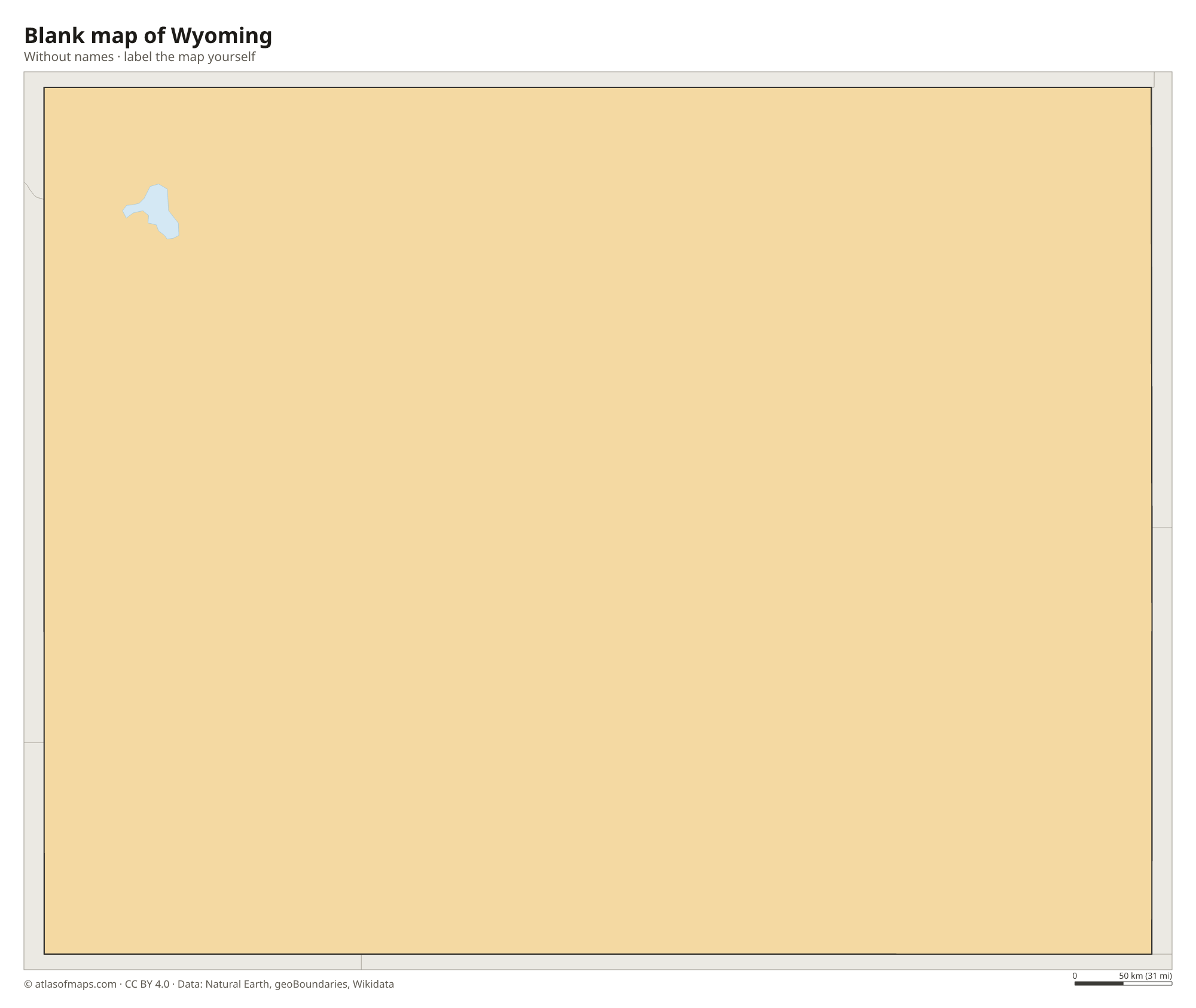 Blank map of Wyoming without names