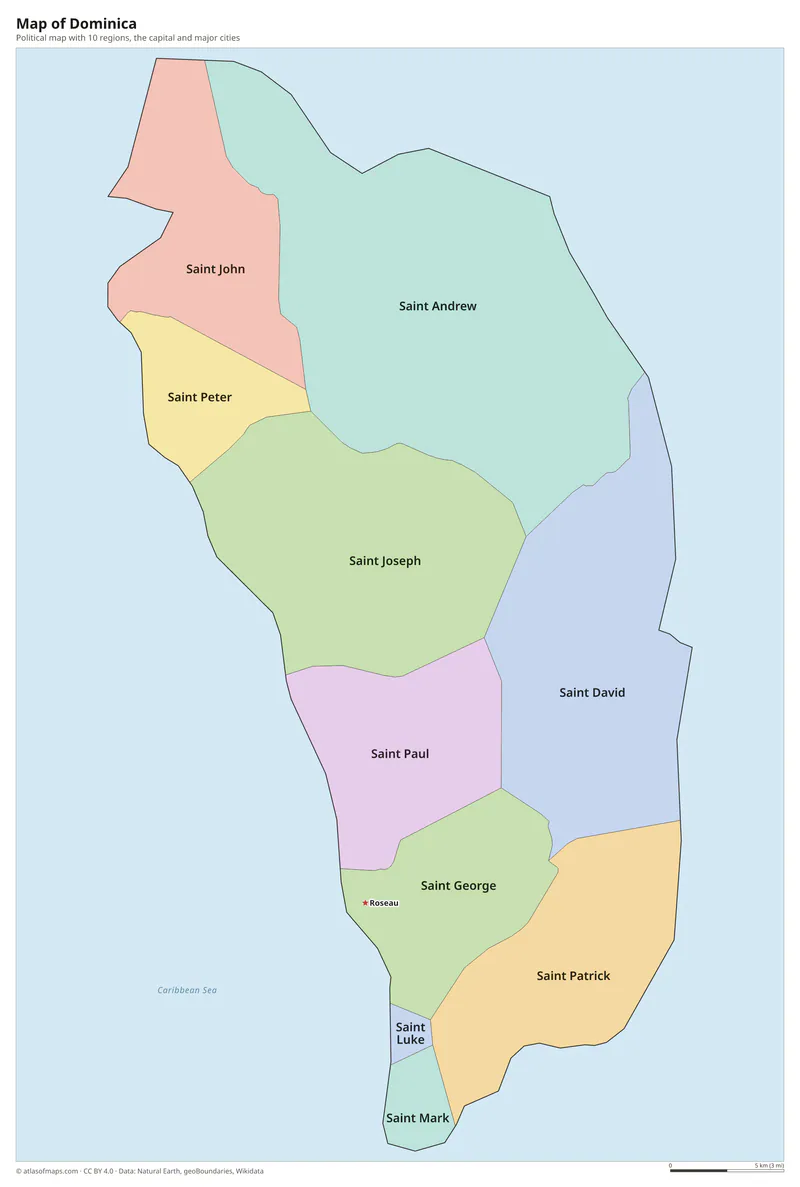 Map of Dominica