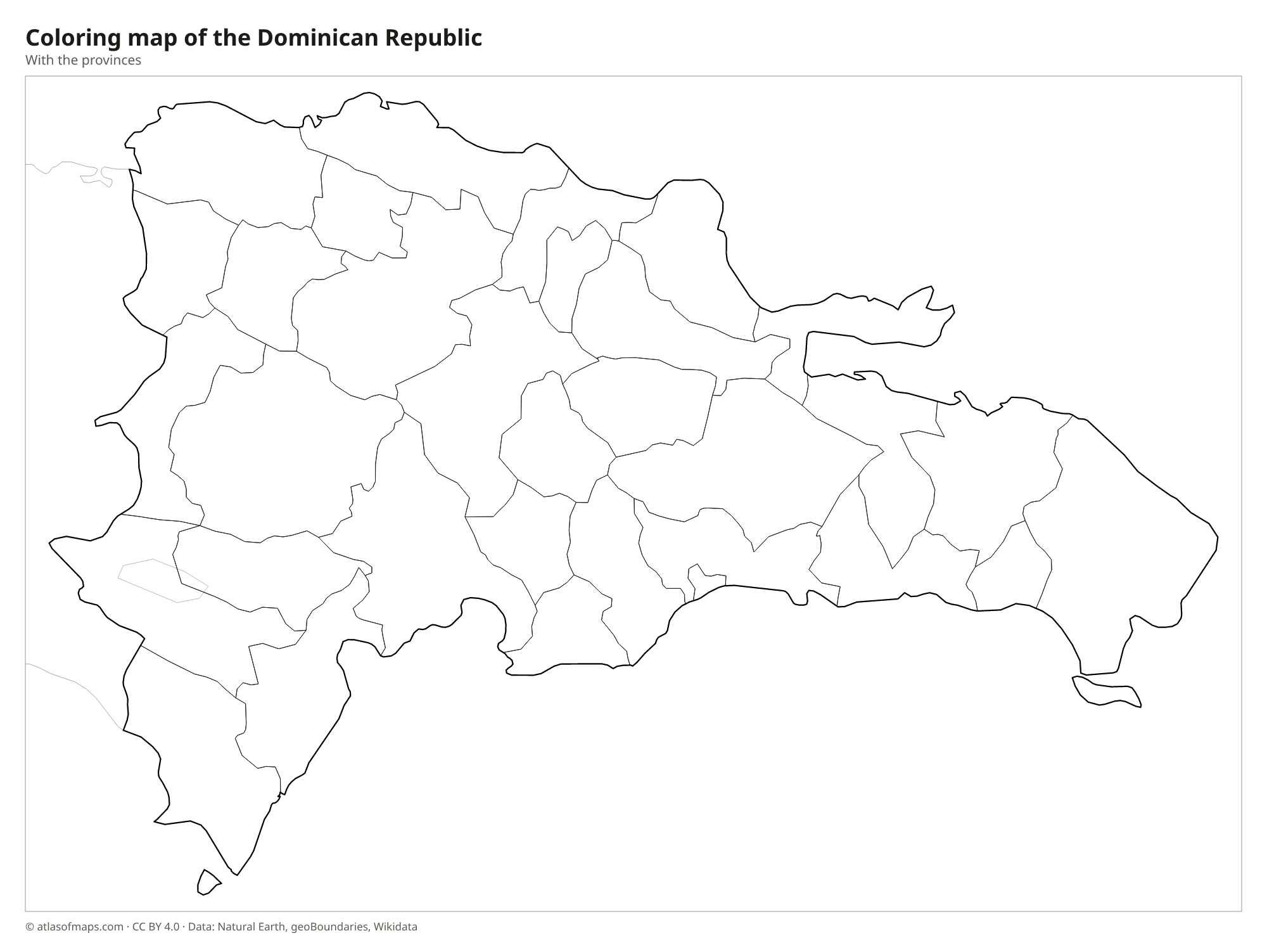 Coloring map of the Dominican Republic
