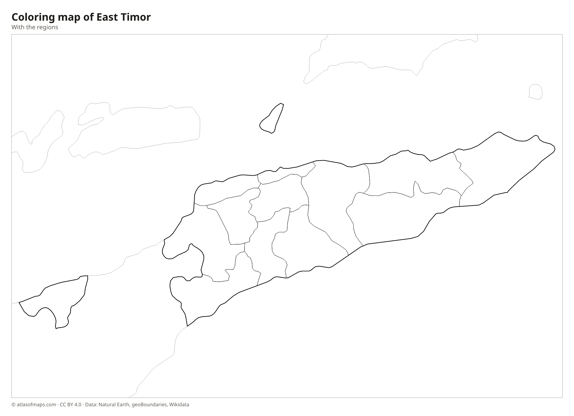 Coloring map of East Timor