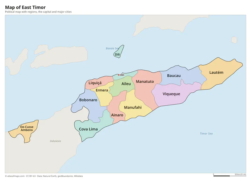 Map of East Timor