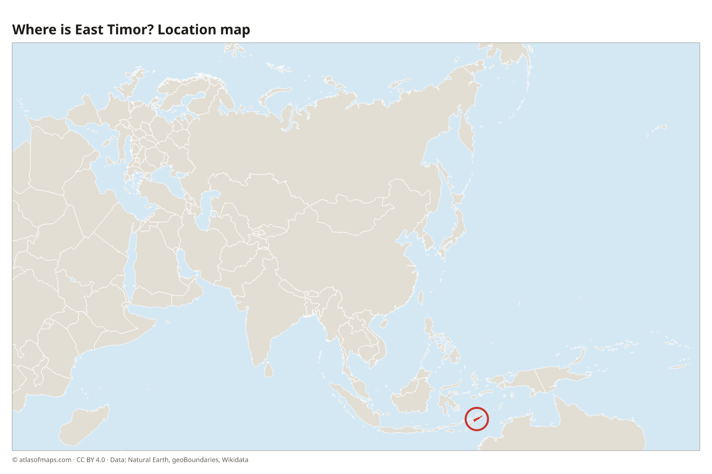 Where is East Timor? Location map with East Timor highlighted in red