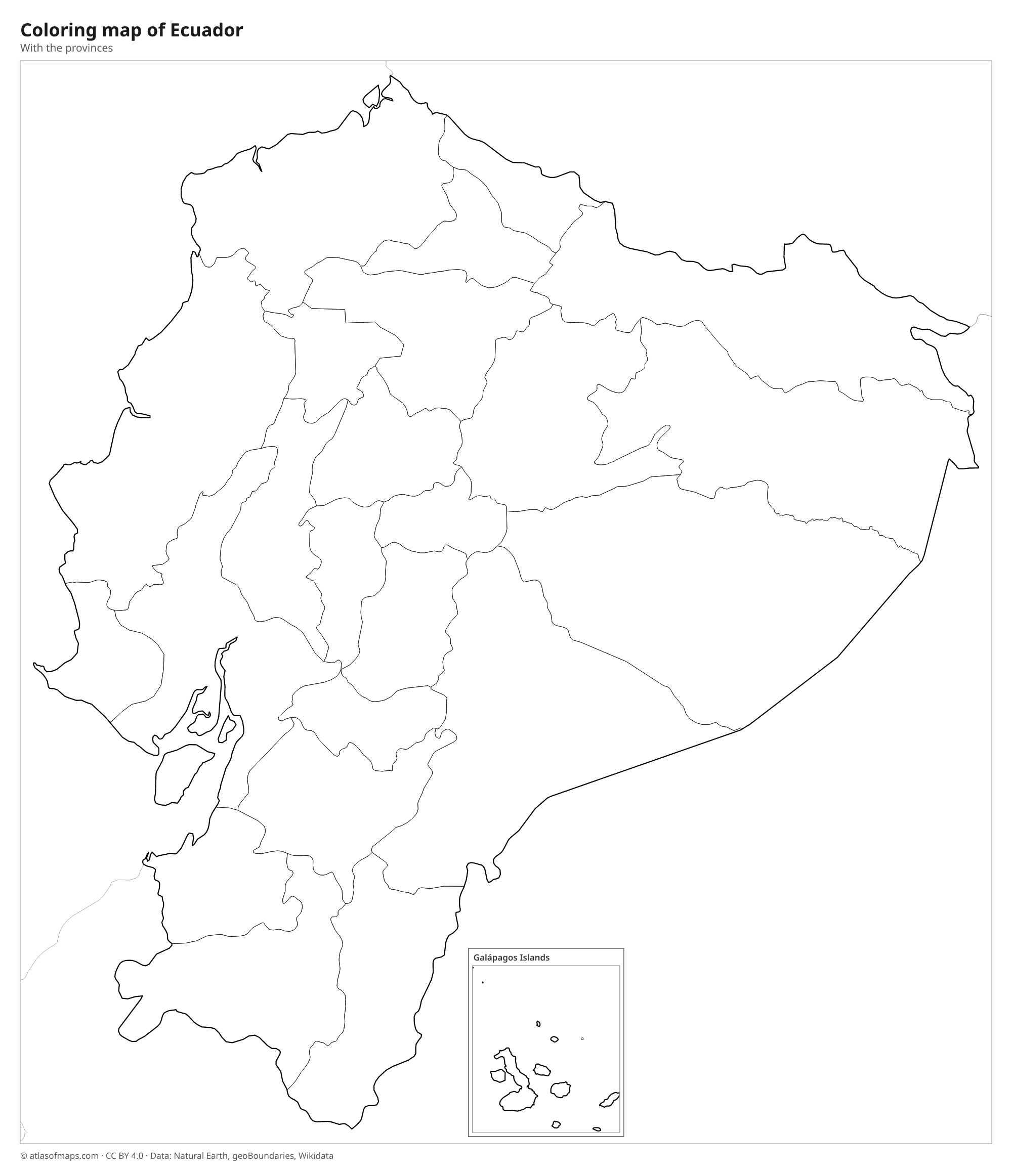 Coloring map of Ecuador