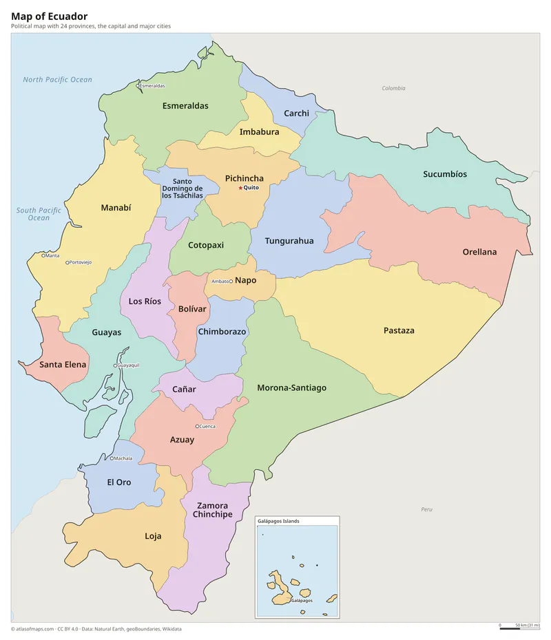 Map of Ecuador