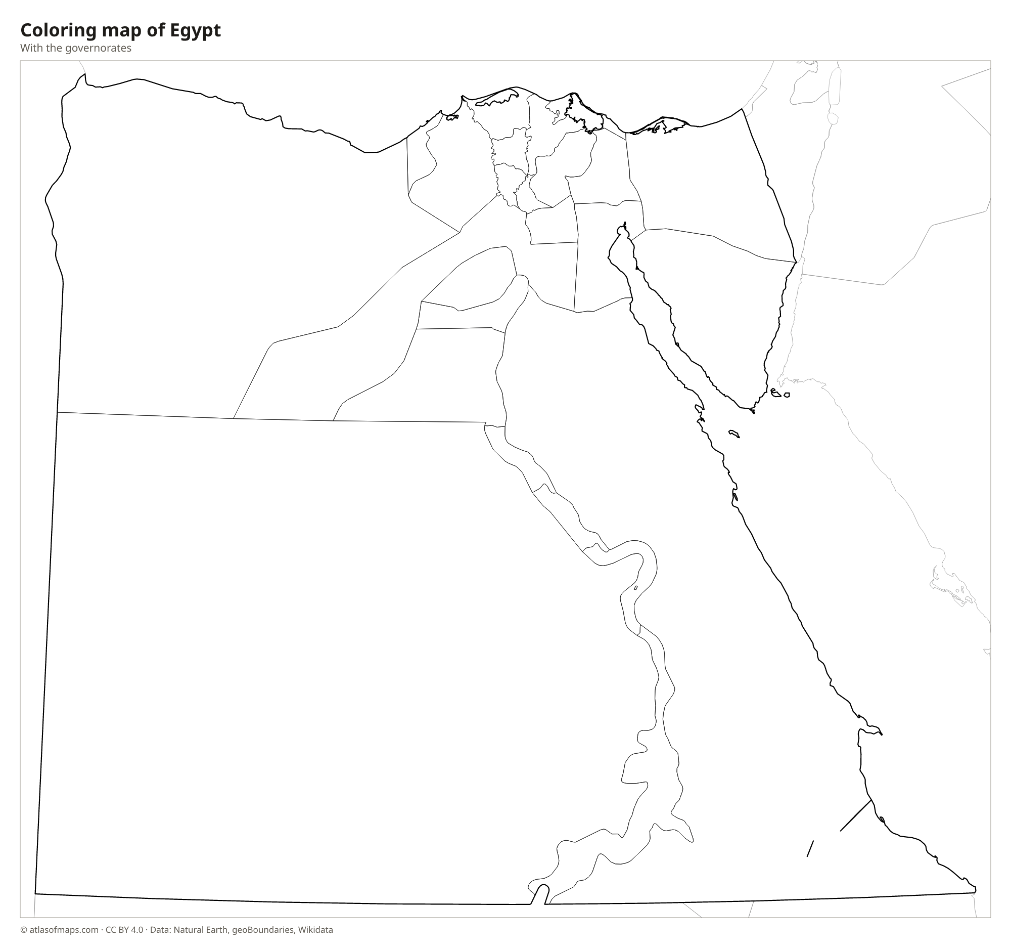 Coloring map of Egypt