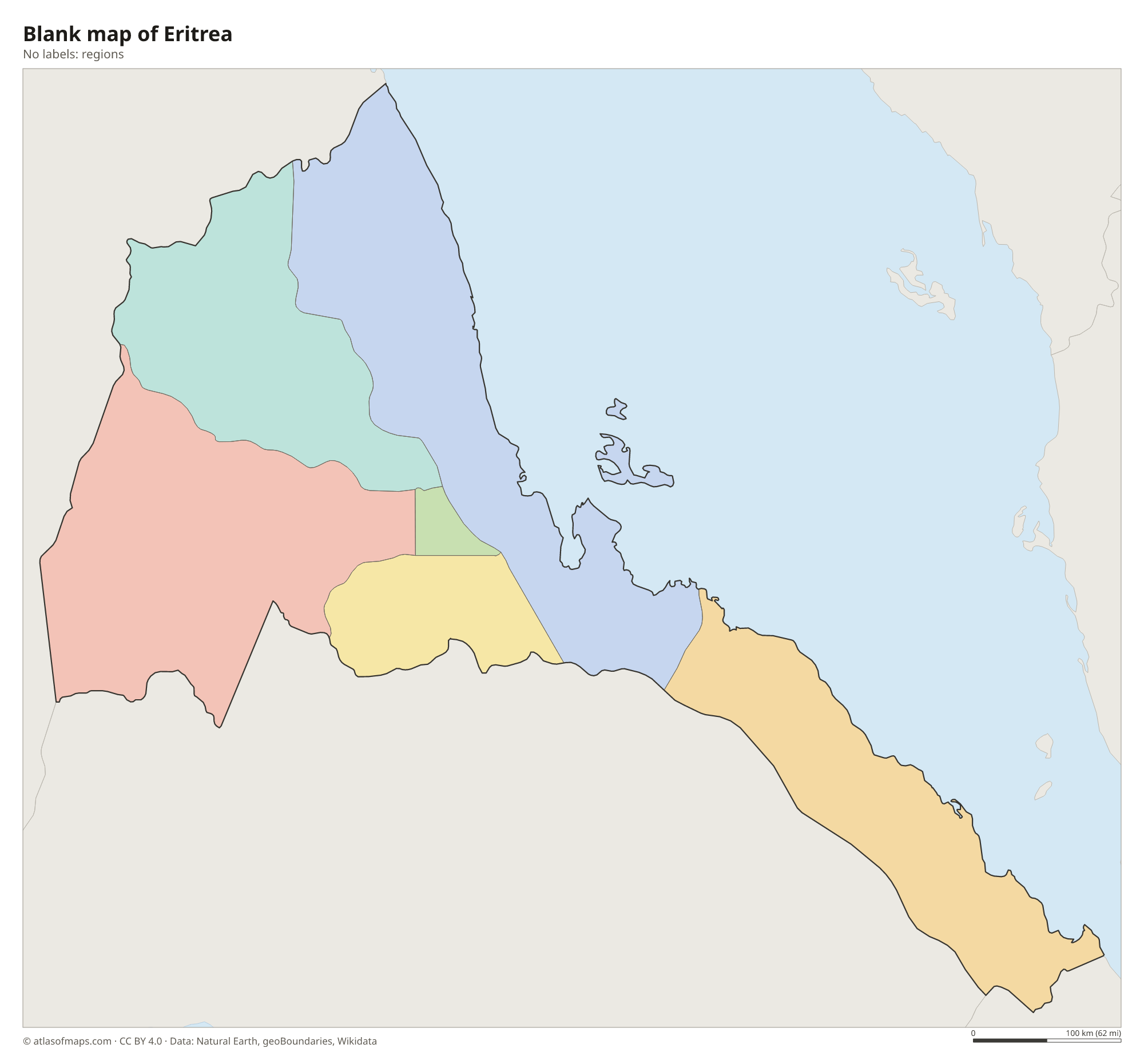 Blank outline map of Eritrea without labels