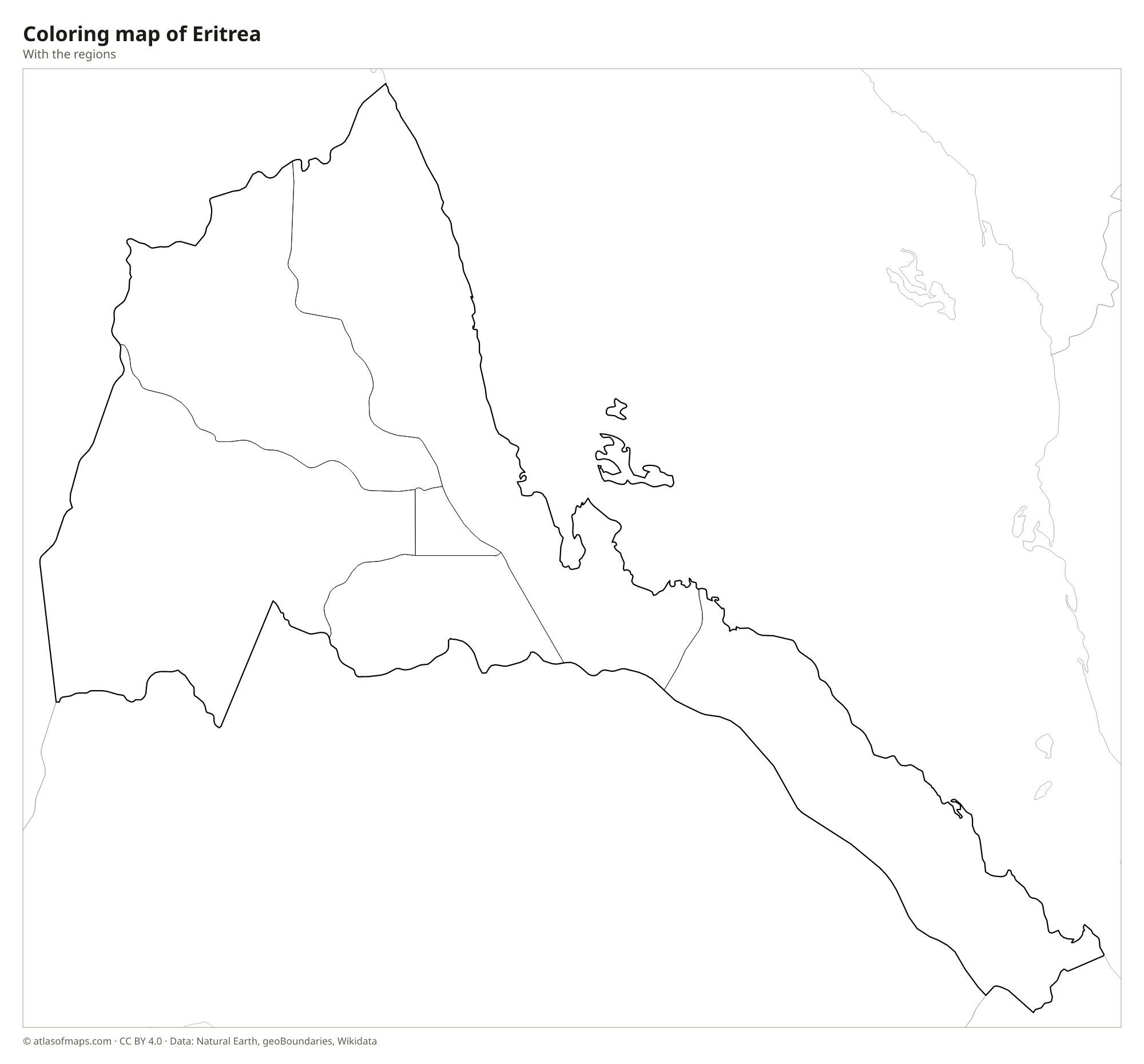 Coloring map of Eritrea